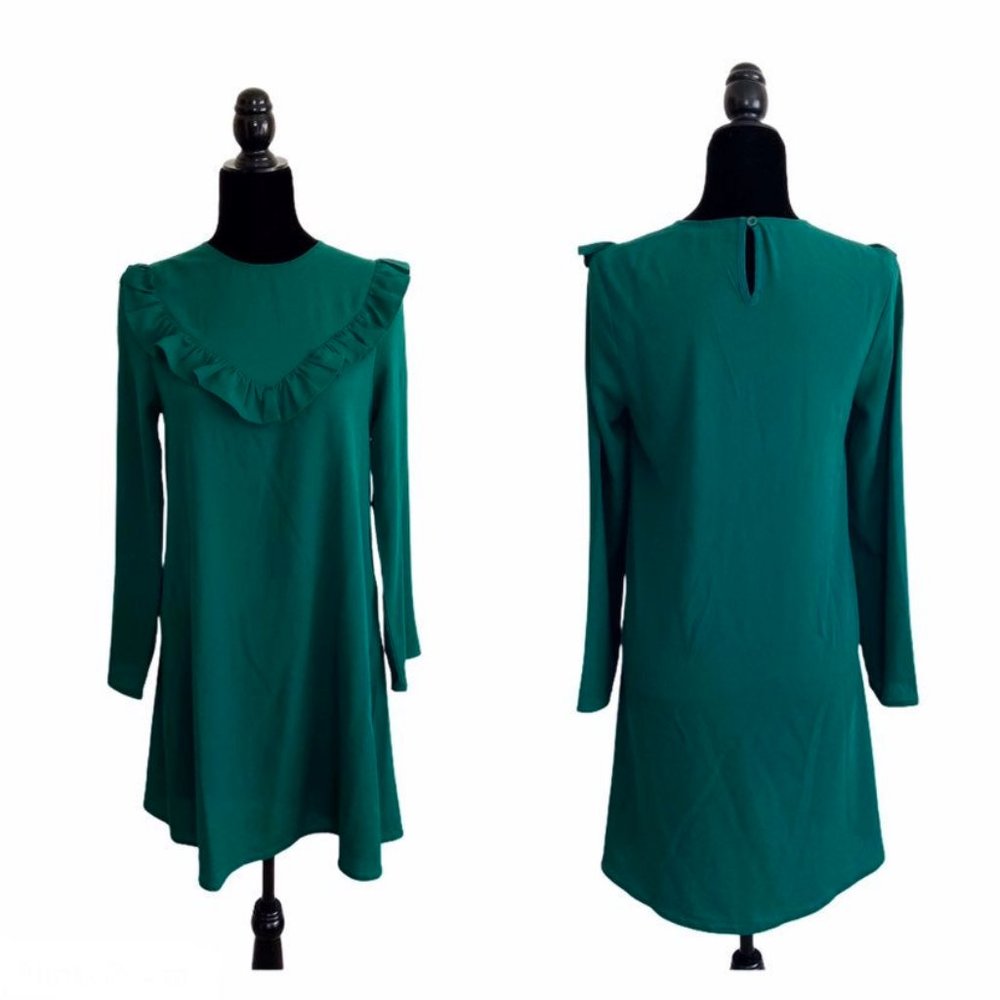 SOLD Brave Soul Asos EUC Frill Shift Long Sleeve Dress - Picture 2 of 10